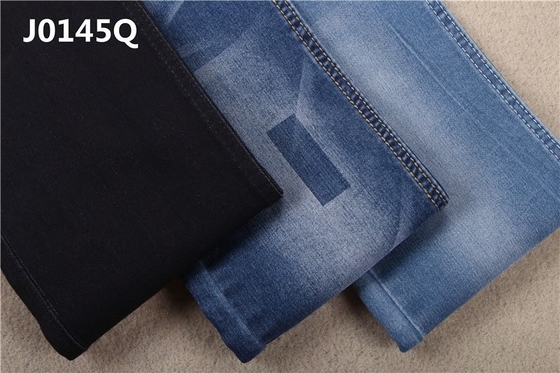 10.5 Oz 62/63 &quot;Saten Dokuma Süper Streç İndigo Kot Kumaş Jeans için