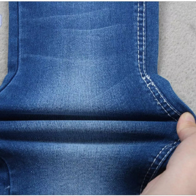 Konfeksiyon için İndigo Mavi Pamuk Streç Elastik Denim Kumaş 130cm