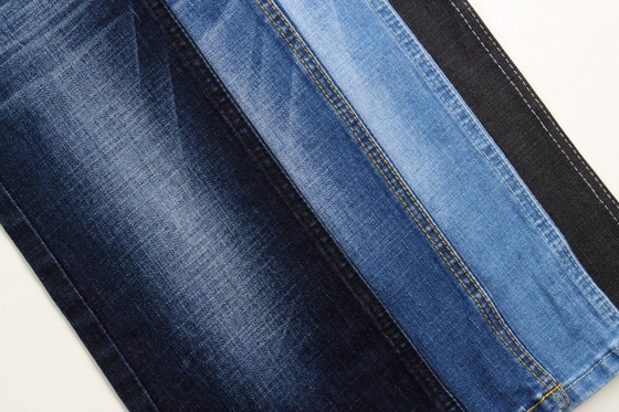 Cinsler için toptan 10.5 oz çapraz çukurlu slub stretch denim kumaş