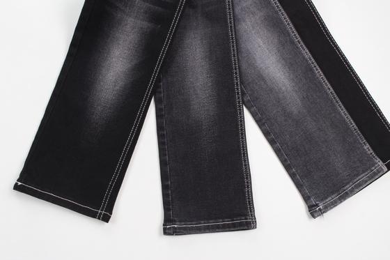 Sıcak satış 10 oz warp slub yüksek uzatma siyah arka tarafı kot pantolon için dokunmuş kot kumaş