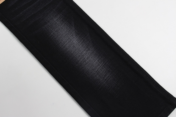 11.9 oz siyah ve siyah arka tarafı çapraz kesik slub kot pantolon kumaşı