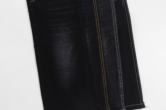 12 oz siyah ve siyah arka tarafı crossshatch slub jeans kumaşı