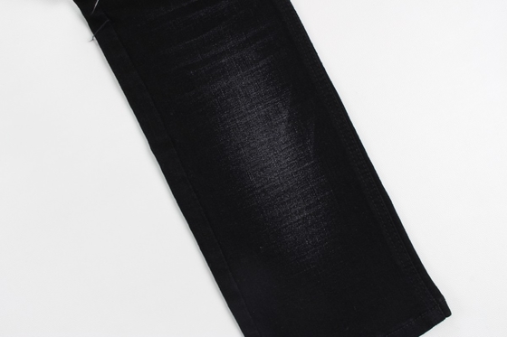 12 oz siyah ve siyah arka tarafı crossshatch slub jeans kumaşı