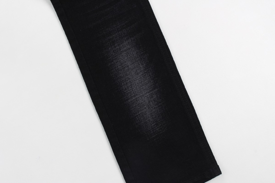11.4 oz siyah ve siyah arka tarafı çapraz kesik slub kot pantolon kumaşı