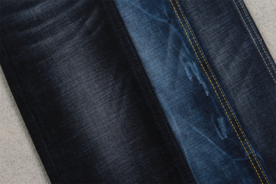 11 oz Mavi arka tarafı erkek kot pantolonları için crosshatch slublu, marka kalitesi mavi siyah renk.