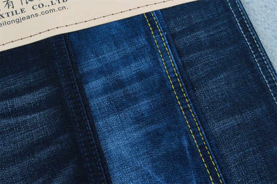 11 oz Mavi arka tarafı erkek kot pantolonları için crosshatch slublu, marka kalitesi mavi siyah renk.