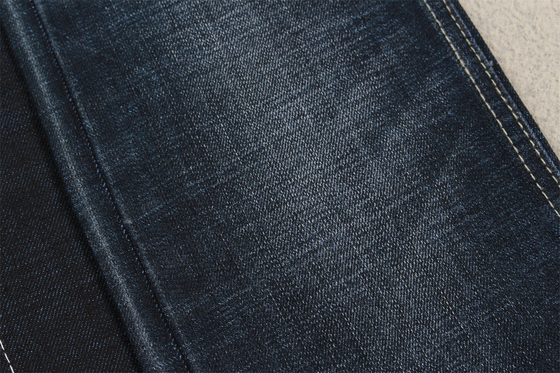 11 oz Mavi arka tarafı erkek kot pantolonları için crosshatch slublu, marka kalitesi mavi siyah renk.