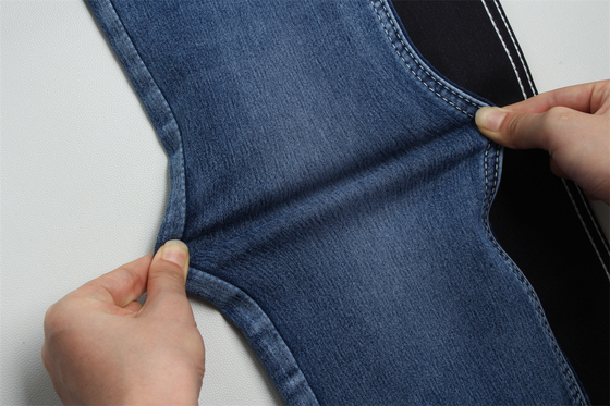 10.5 Oz Satin Denim Kumaş Kadınlar için Jeans Yüksek Stretch Süper Koyu Mavi