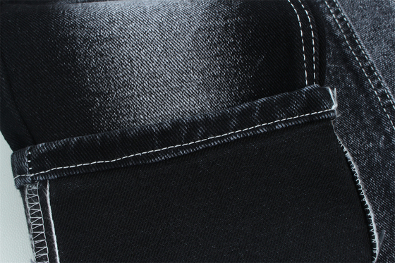 13.5 Oz Düşük germe Ağır Denim Kumaş Erkek İş Giyin Jeans Siyah Sırt