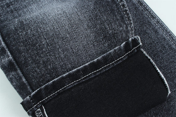 13.5 Oz Düşük germe Ağır Denim Kumaş Erkek İş Giyin Jeans Siyah Sırt
