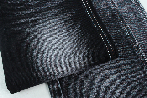 13.5 Oz Düşük germe Ağır Denim Kumaş Erkek İş Giyin Jeans Siyah Sırt