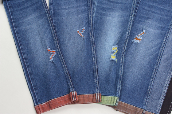 Toptan 10 oz renkli arka tarafı kot pantolonlar için dokuma kumaş