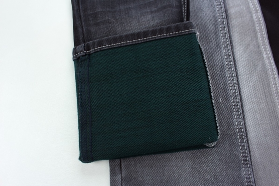11.5 oz siyah ve renkli arka tarafı çift katmanlı kot pantolon kumaşı