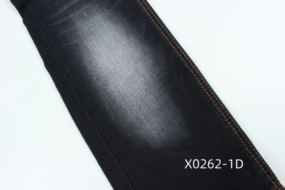 9.6 Oz Siyah Yüksek Stretch Saten Dikiş Denim Kumaş Jeans için