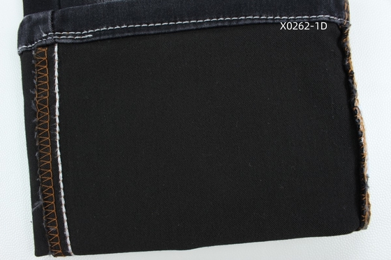 9.6 Oz Siyah Yüksek Stretch Saten Dikiş Denim Kumaş Jeans için