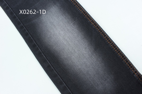 9.6 Oz Siyah Yüksek Stretch Saten Dikiş Denim Kumaş Jeans için