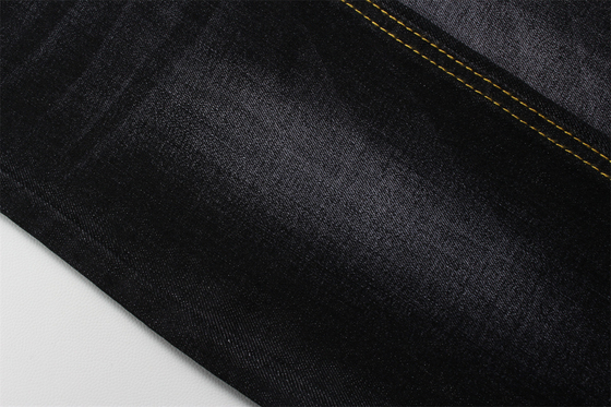 11 Oz Warp Slub Black Denim Fabric For Man Jeans High Stretch Hindistan Pazarı Stili Sıcak Satış