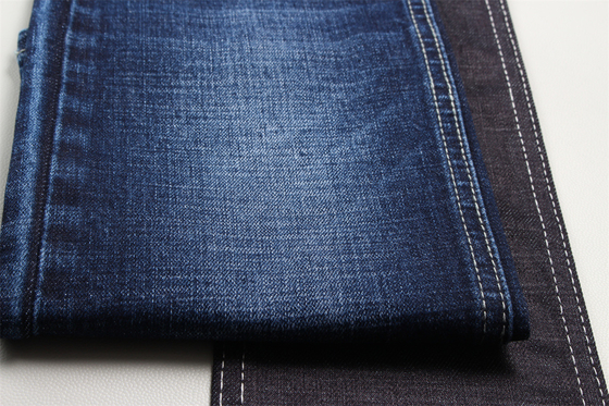11.8 Oz Cross Slub Pamuk Karışık Spandex Mavi Denim Kumaş Erkek Jeans Stretch Hindistan Pazarı Stili Desizing Fleecing