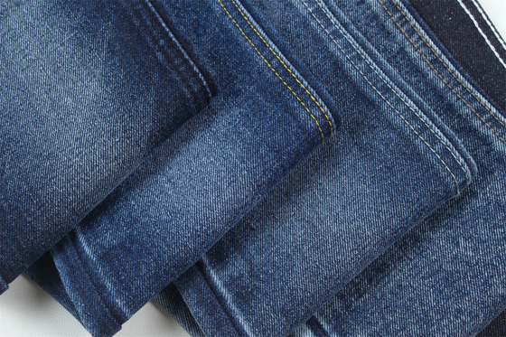 Mavi Renkli Denim Kumaş Sert 100% Pamuk İşçi Jean Kumaş için Geri Dönüştürülmüş İplik