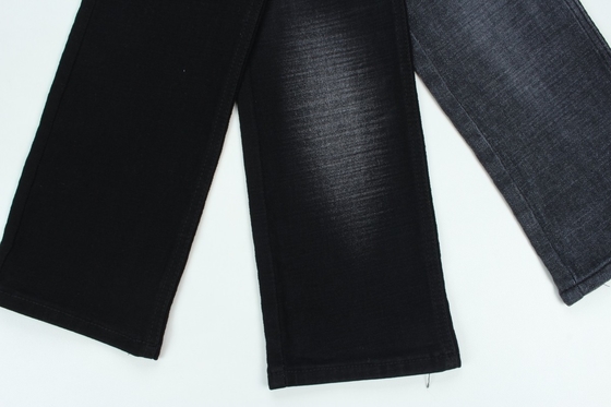 11.2 Oz Siyah ve Siyah Arka Taraf Çapraz Çapraz Denim Kumaş