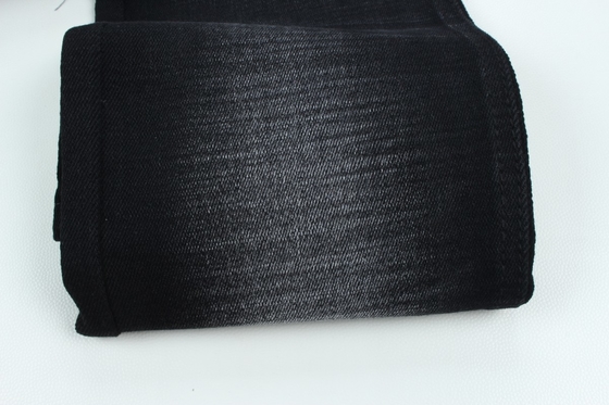 11.2 Oz Siyah ve Siyah Arka Taraf Çapraz Çapraz Denim Kumaş