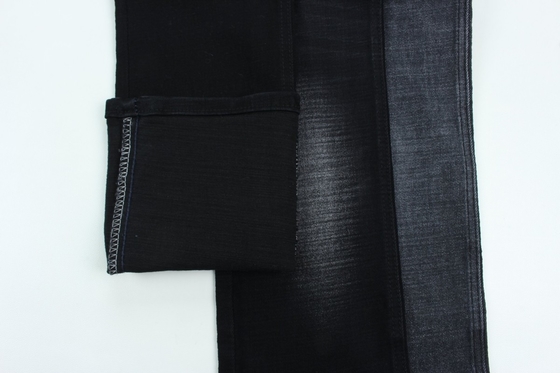 11.2 Oz Siyah ve Siyah Arka Taraf Çapraz Çapraz Denim Kumaş