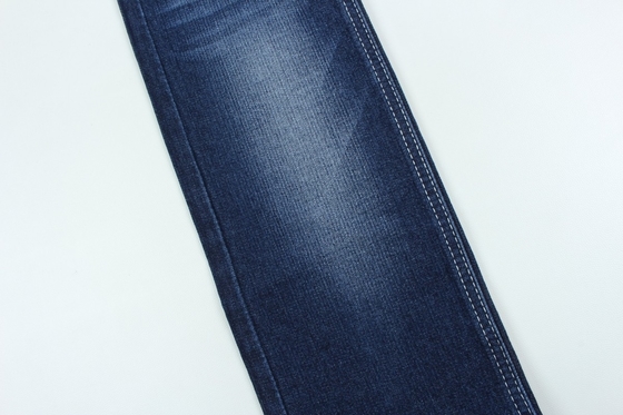 Özel sütten kesme 10.3 oz koyu mavi düşük germe kot pantolon kumaşı
