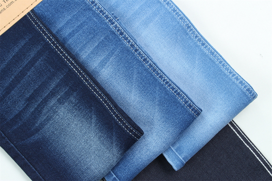 10.5 Oz Süper Stretch Yaz kadınları için Jeans Pamuk Polyester Rayon Spandex Warp Slub High Stretch