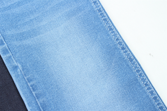 10.5 Oz Süper Stretch Yaz kadınları için Jeans Pamuk Polyester Rayon Spandex Warp Slub High Stretch