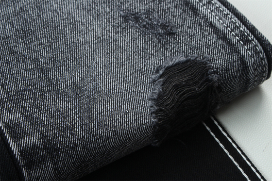 11.5oz Koyu Siyah & Siyah Arka Taraf Denim Kumaş Sıkı Jeans Kumaş Marka Tarzı Jeans Erkek Arkadaşı Tarzı
