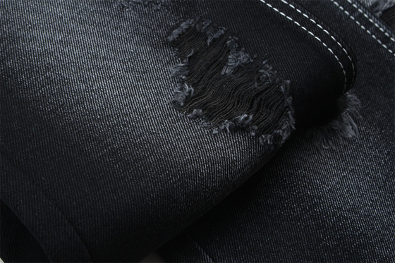11.5oz Koyu Siyah & Siyah Arka Taraf Denim Kumaş Sıkı Jeans Kumaş Marka Tarzı Jeans Erkek Arkadaşı Tarzı