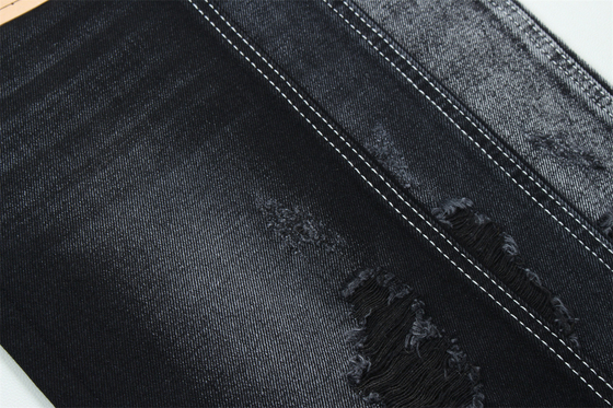 11.5oz Koyu Siyah & Siyah Arka Taraf Denim Kumaş Sıkı Jeans Kumaş Marka Tarzı Jeans Erkek Arkadaşı Tarzı