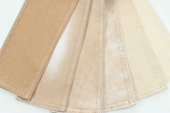 Kadın kot pantolonları için Khaki Rengi Yüksek Esneklik Slub Denim Kumaş
