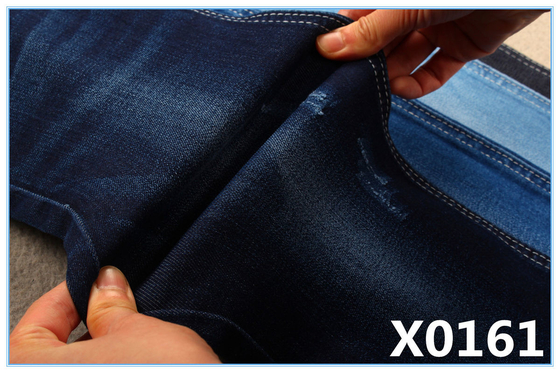 Indigo Blue High Stretch Slub Denim Kumaş Jeans için