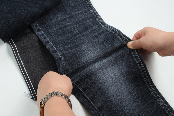 Koyu Mavi Gri Çapraz Çapraz Pamuk Spandex Jeans İçin Denim Kumaş