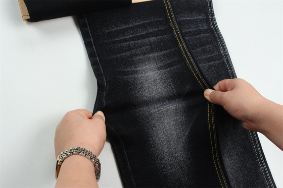 Siyah Siyah Pamuk Poliester Rayon Spandex Jeans için Denim Kumaş