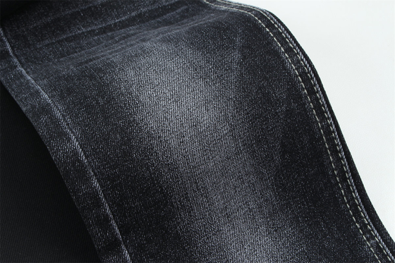 Siyah Siyah Pamuk Poliester Rayon Spandex Jeans için Denim Kumaş