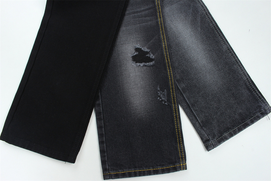 11.5oz Denim Kumaş Sert 56%C 44%P Siyah Ve Siyah Arka Taraf Marka Tarzı Jeans Erkek Arkadaşı Tarzı Yumuşak El Dokunuşu