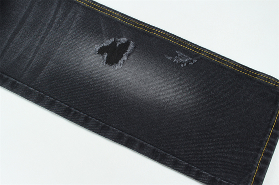 11.5oz Denim Kumaş Sert 56%C 44%P Siyah Ve Siyah Arka Taraf Marka Tarzı Jeans Erkek Arkadaşı Tarzı Yumuşak El Dokunuşu