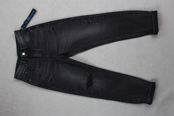 190cm 13oz Siyah Siyah Pamuk Polyester Sert Jeans için Denim Kumaş