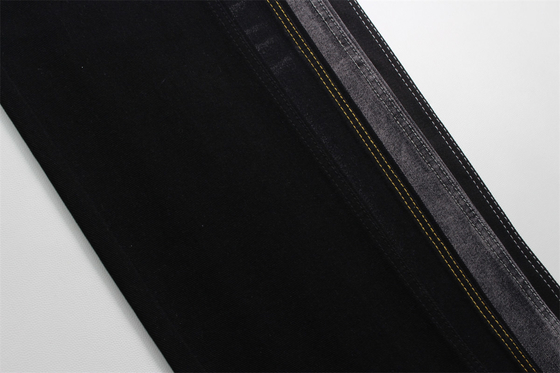 190cm 12oz Siyah Siyah Pamuk Poliester Sıkı Jeans Kumaş