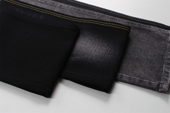 190cm 12oz Siyah Siyah Pamuk Poliester Sıkı Jeans Kumaş