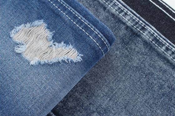 12.1 Oz Zengin bir yüzey dokusu ile sağ elle 3x1 Çit Yapın Pamuk Poliester Spandex Tekstil Jeans TR Denim Kumaşlar