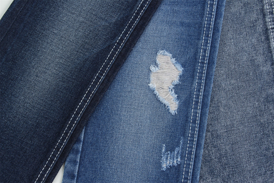 12.1 Oz Zengin bir yüzey dokusu ile sağ elle 3x1 Çit Yapın Pamuk Poliester Spandex Tekstil Jeans TR Denim Kumaşlar