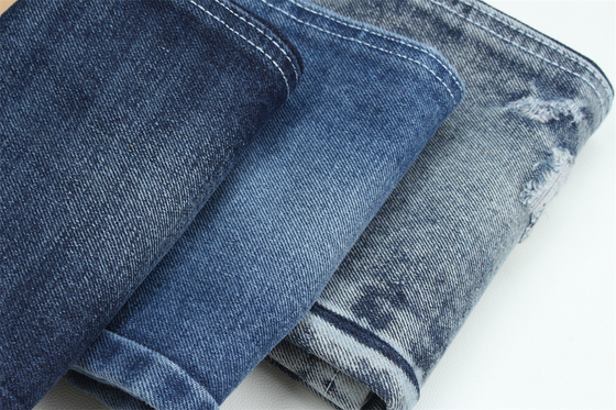 Çok Derin Mavi 11.5 Oz Yüksek Elastikte Geri Dönüştürülmüş Elyaf Denim Kumaş