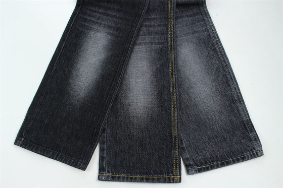 100% Pamuk 12 Bir kez bakire Pamuk Jeans için Sert Denim Kumaş Koyu Siyah