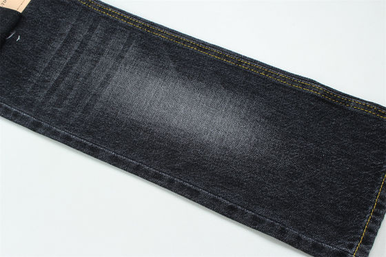 100% Pamuk 12 Bir kez bakire Pamuk Jeans için Sert Denim Kumaş Koyu Siyah