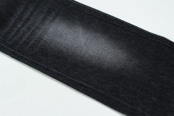 100% Pamuk 12 Bir kez bakire Pamuk Jeans için Sert Denim Kumaş Koyu Siyah