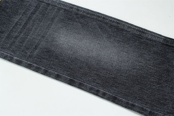 100% Pamuk 12 Bir kez bakire Pamuk Jeans için Sert Denim Kumaş Koyu Siyah