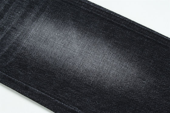 100% Pamuk 12 Bir kez bakire Pamuk Jeans için Sert Denim Kumaş Koyu Siyah